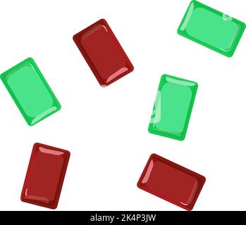 Chewing gums, illustration, vector on a white background. Stock Vector