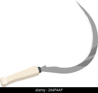 Steel sickle, illustration, vector on a white background. Stock Vector