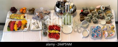 Szczecin, Poland - August 13, 2018: Food for a breakfast buffet Stock Photo