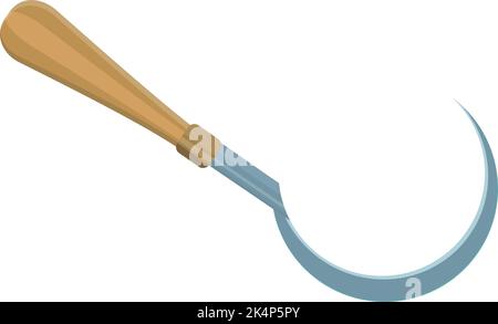 Grass sickle, illustration, vector on a white background. Stock Vector