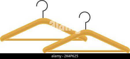 Wooden hangers, illustration, vector on a white background. Stock Vector