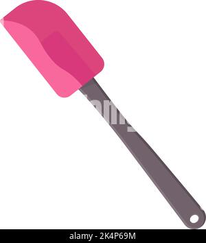 Pink silicone spatula, illustration, vector on a white background. Stock Vector