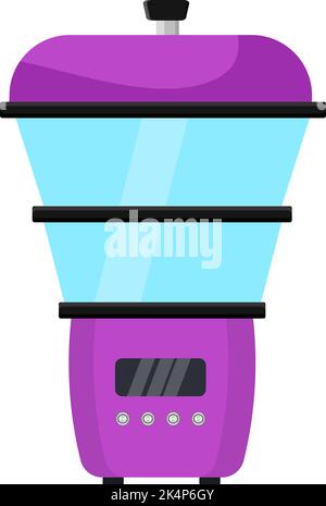 Purple electric steamer, illustration, vector on a white background. Stock Vector