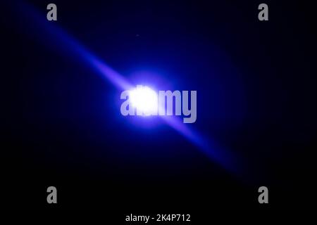 Blue light flare special effect. Stock Photo
