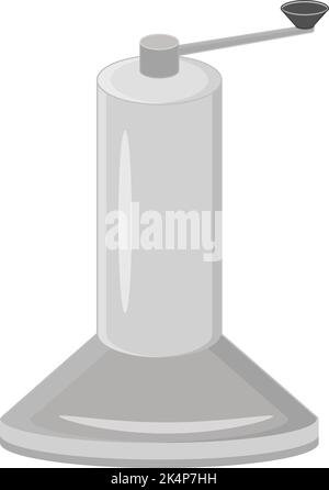 Metal coffee grinder, illustration, vector on a white background. Stock Vector