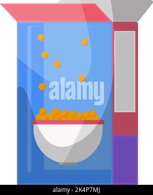 Cereal box, illustration, vector on a white background. Stock Vector