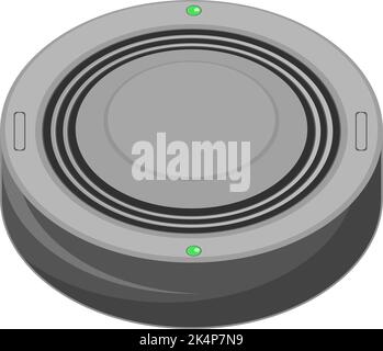 Grey smoke alarm, illustration, vector on a white background. Stock Vector