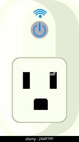 Smart electrical switch, illustration, vector on a white background. Stock Vector