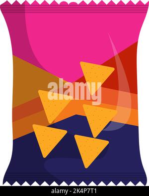 Taco snacks, illustration, vector on a white background. Stock Vector