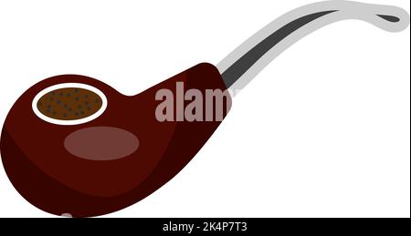 Classic smoke pipe, illustration, vector on a white background. Stock Vector