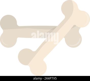 Dog chewing bones, illustration, vector on a white background. Stock Vector