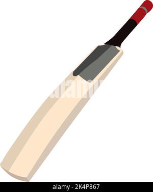 Cricket bat, illustration, vector on a white background. Stock Vector