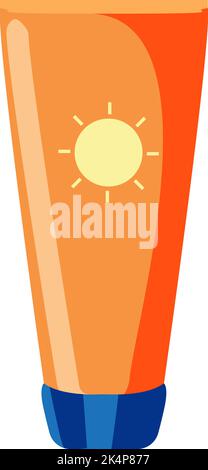 Sun cream, illustration, vector on a white background. Stock Vector