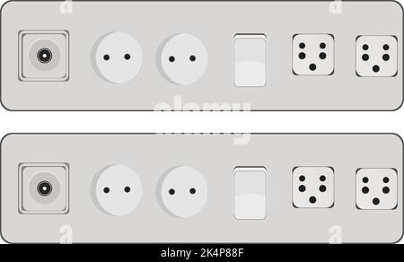 Electric extension plug, illustration, vector on a white background. Stock Vector