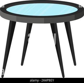Glass table, illustration, vector on a white background. Stock Vector