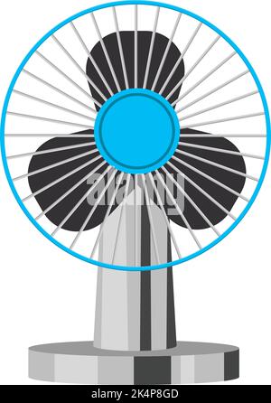 Blue fan, illustration, vector on a white background. Stock Vector
