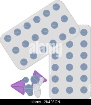 Small tablet pack, illustration, vector on a white background. Stock Vector