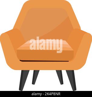 Orange sofa chair, illustration, vector on a white background. Stock Vector