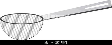 Silver tea sieve, illustration, vector on a white background. Stock Vector