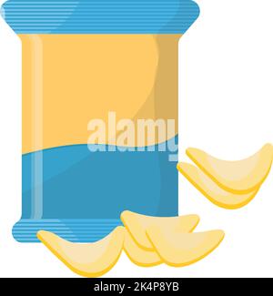 Pack of chips, illustration, vector on a white background. Stock Vector