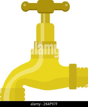 Yellow tap, illustration, vector on a white background. Stock Vector