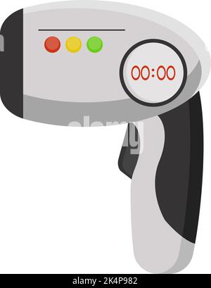 Black digital thermometer, illustration, vector on a white background. Stock Vector