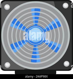 CPU Fan, illustration, vector on a white background. Stock Vector
