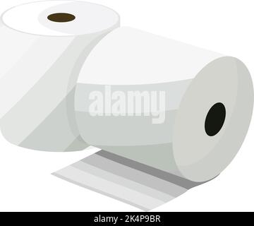 White toilet paper, illustration, vector on a white background. Stock Vector