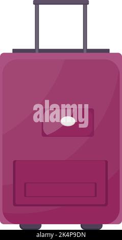 Pink suitcase, illustration, vector on a white background. Stock Vector