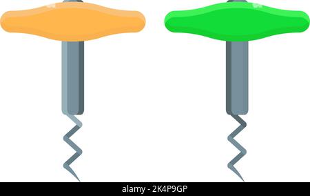 Colorful corkscrews, illustration, vector on a white background. Stock Vector