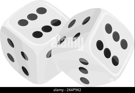 Two red dice, illustration, vector on a white background. Stock Vector