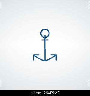 Thin liner anchor Icon. Stock vector illustration isolated Stock Vector