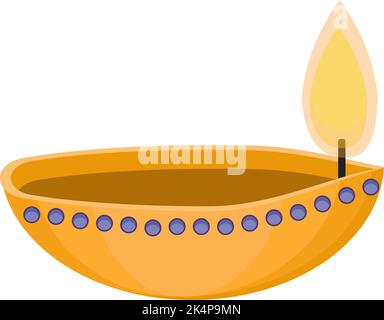 Diwali candle, illustration, vector on a white background. Stock Vector