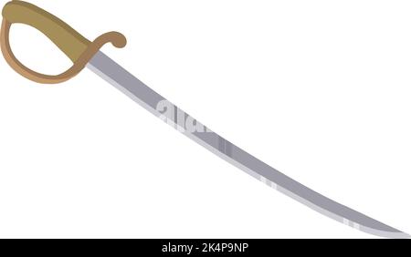 Pirate sword, illustration, vector on a white background. Stock Vector