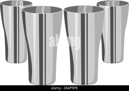 Coctail mixing cup, illustration, vector on a white background. Stock Vector
