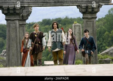 GEORGIE HENLEY, WILLIAM MOSELEY, BEN BARNES, ANNA POPPLEWELL, SKANDAR KEYNES, THE CHRONICLES OF NARNIA: PRINCE CASPIAN, 2008 Stock Photo