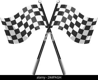 Racing flags, illustration, vector on a white background. Stock Vector
