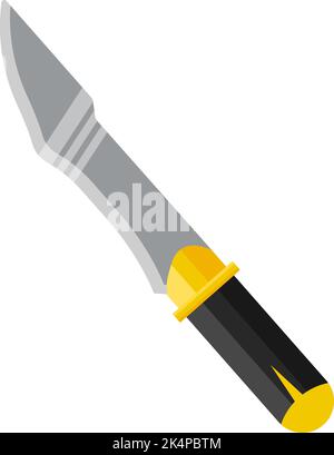 Black and yellow dagger, illustration, vector on a white background. Stock Vector