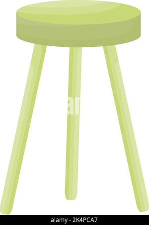 Light green stool, illustration, vector on a white background. Stock Vector