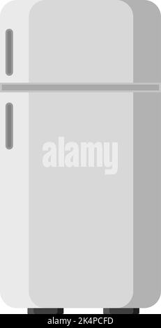 White fridge, illustration, vector on a white background. Stock Vector