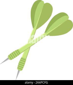 Green darts, illustration, vector on a white background. Stock Vector