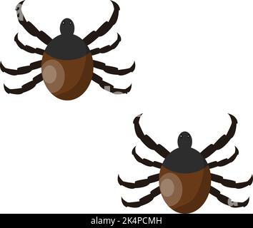 Tick bugs, illustration, vector on a white background. Stock Vector