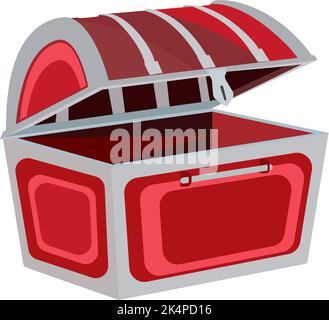 Red toy chest, illustration, vector on a white background. Stock Vector