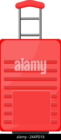 Red travel suitcase, illustration, vector on a white background. Stock Vector