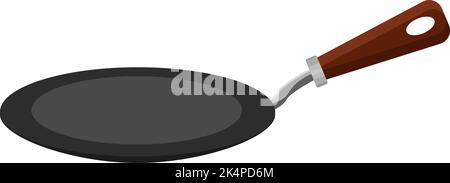 Pancake pan, illustration, vector on a white background. Stock Vector