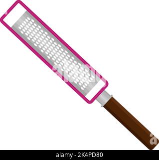 Pink grater, illustration, vector on a white background. Stock Vector
