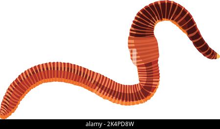 Brown earthworm, illustration, vector on a white background. Stock Vector