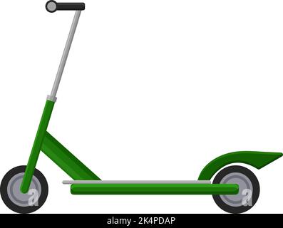 Green electric scooter, illustration, vector on a white background. Stock Vector