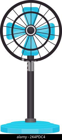 Blue fan, illustration, vector on a white background. Stock Vector