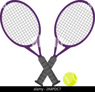 Black tennis rackets, illustration, vector on a white background. Stock Vector